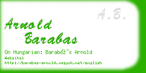 arnold barabas business card